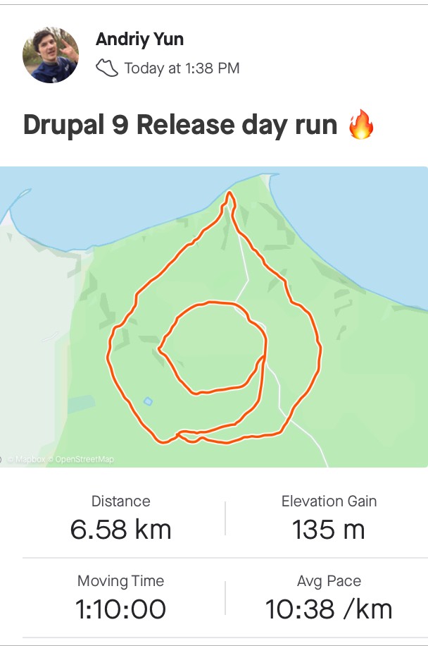 Drupal 9 Release day forest run
