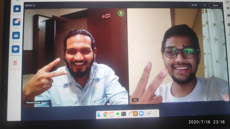 Piyuesh & Jaideep at QED42 Booth @ DrupalCon Global 2020
